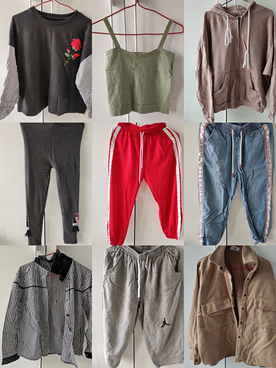 全新衣服裤子，基本都是店里买的，全新仅下水...