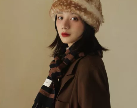 精灵鹿~小众款加厚毛绒瓜皮帽保暖冬仿皮草盆...