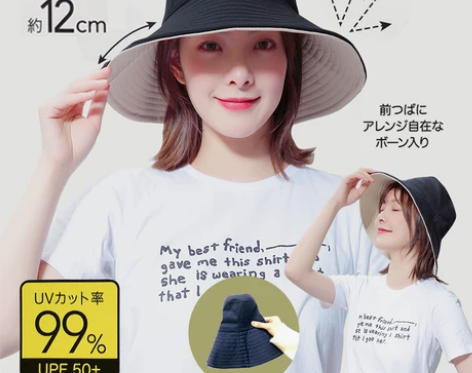 日本uvcut太阳帽子女遮阳帽防晒帽防紫外...