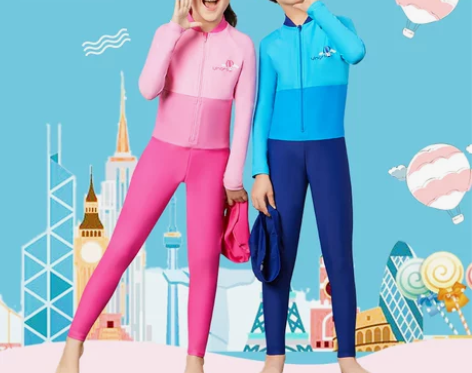 英发儿童连体泳衣潜水冲浪服男女童中大童夏季...
