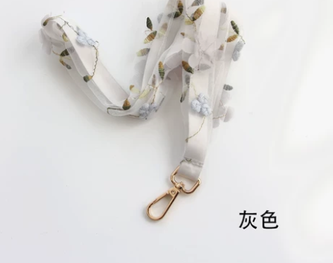超仙女手工刺绣小花双层蕾丝薄纱手机挂绳挂脖...