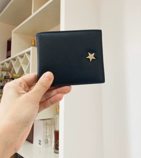 全新头层牛皮钱包 黑色简约时尚多功能，短真...