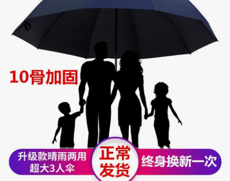 大号超大雨伞男女三人晴雨两用折叠学生双人