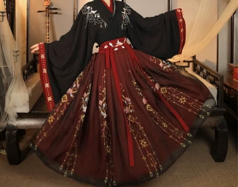 ?云芳晴绾星辰汉服女中国风交领齐腰襦裙魏晋...