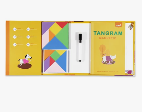 优力优七巧板教具学生用智力拼图磁性拼板小学...