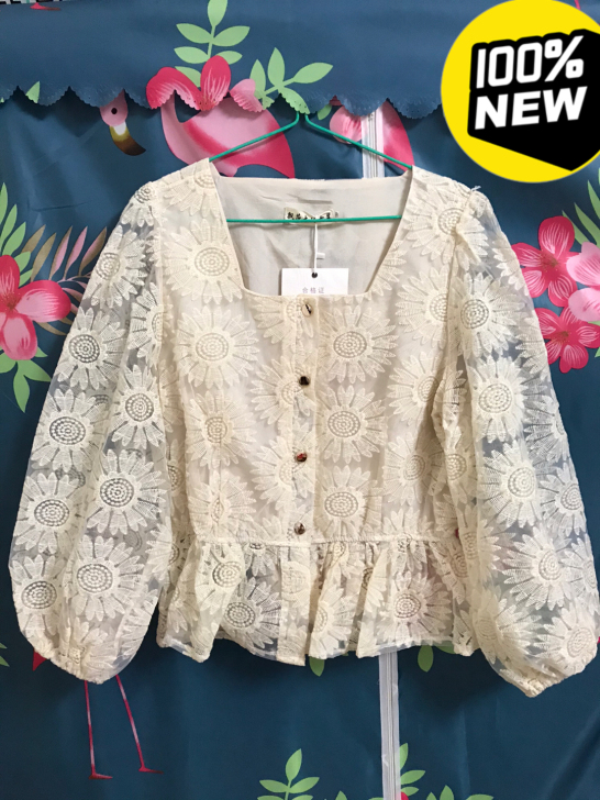 全新蕾丝衫，加大码，码数偏小，本人高162...