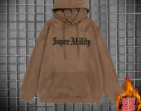 ins潮牌加绒连帽卫衣男宽松秋冬季学生美式...