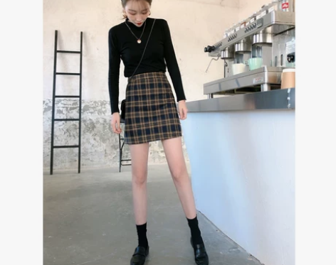 2020新款秋裙a字裙高腰一步裙a字包臀裙...