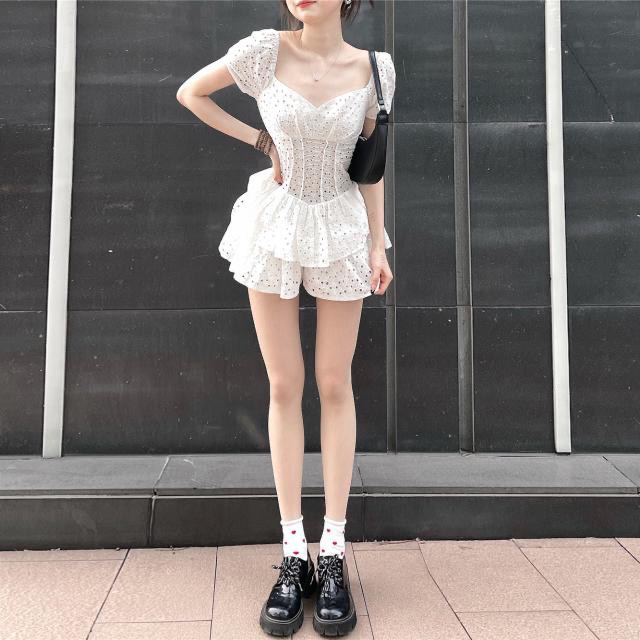 辣妹风夏季连体裤超级显腿长~