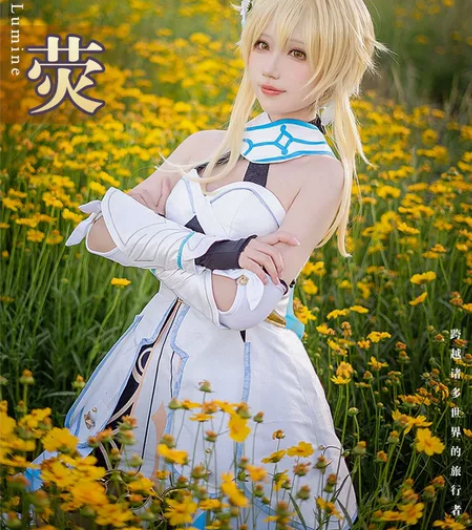 原神旅行者荧cos，初兽猫家衣服m码，不是...