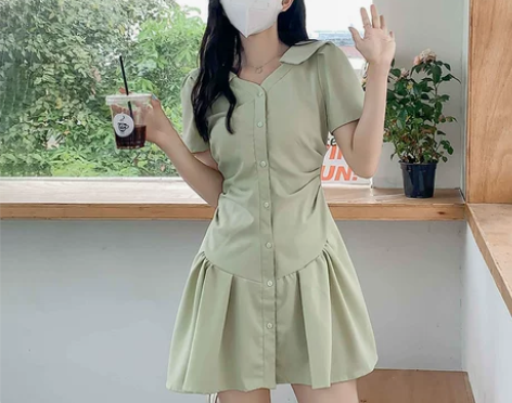夏装2022年新款绿色连衣裙子大码女装胖m...
