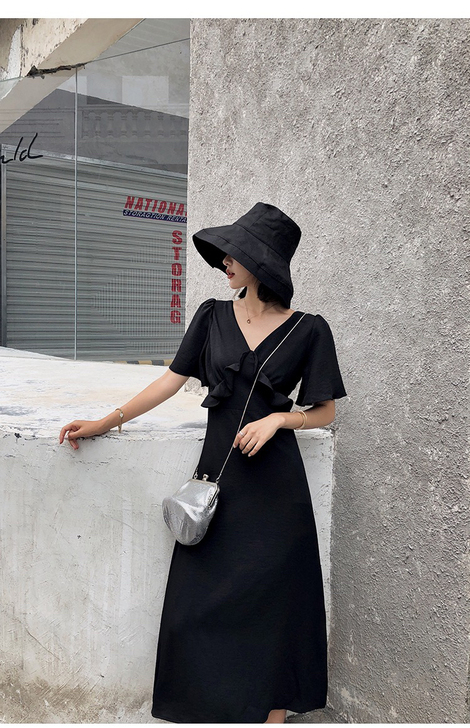 V领连衣裙,衣长114,很显瘦 s码