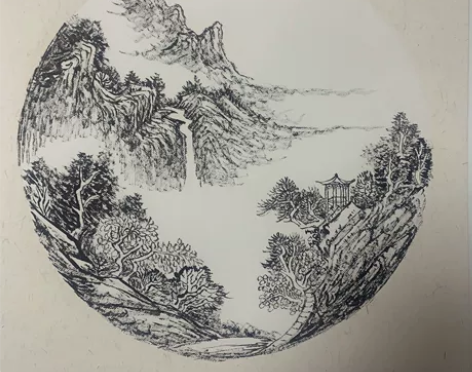 纯手绘山水画。卡纸已装裱好。 感兴趣的话点...