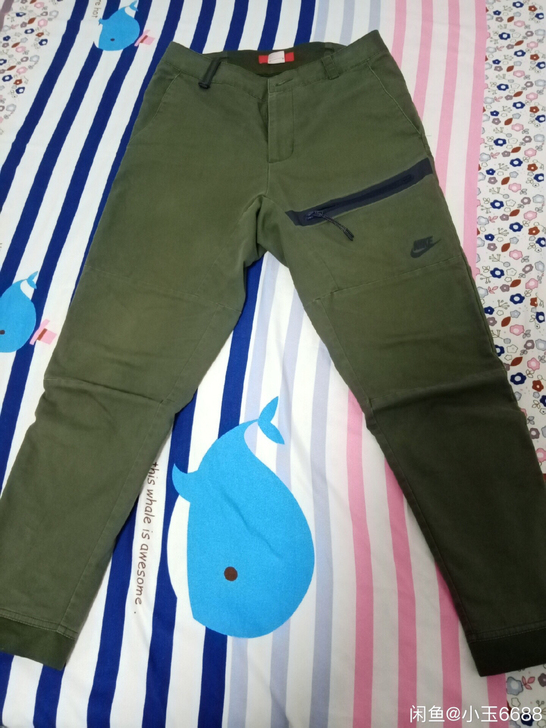 耐克工装裤861527军绿L码，9新