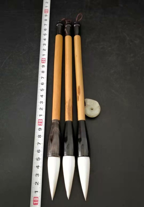 善琏湖笔纯羊毫《玉筍》一支，经典老花杠竹笔...