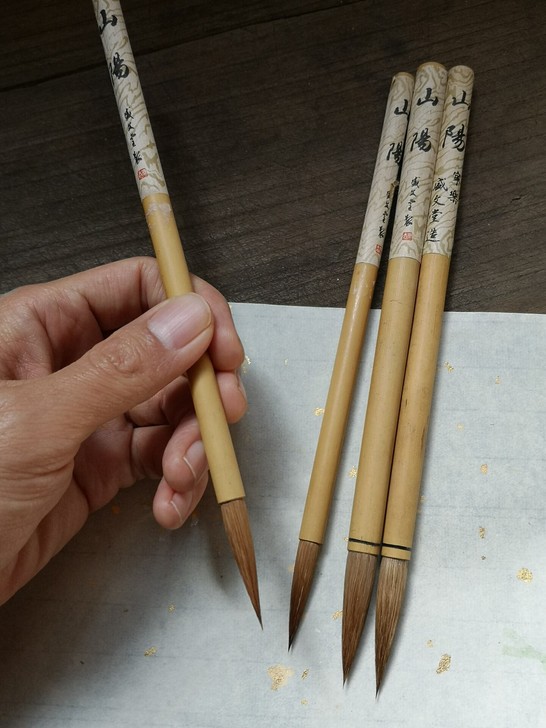 盛文堂狼兼毫大楷毛笔，70年代日本制狼毫老...