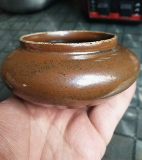 高年份紫金釉笔洗，水盂一个，全美品，文房，...
