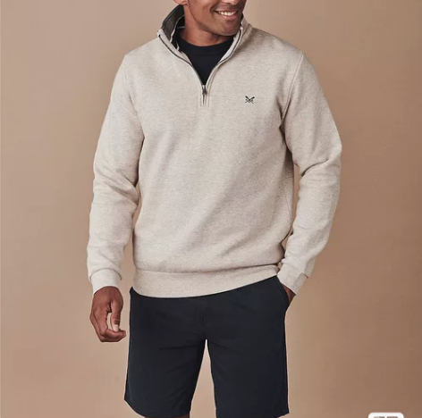 全新 CREW船员商务半拉链运动拉绒卫衣米...