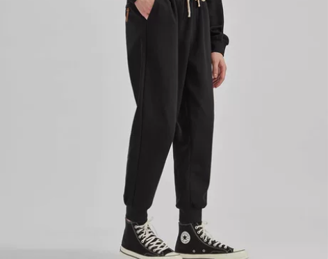 灰色卫裤男秋季小众设计感抽绳束脚裤韩版潮流...