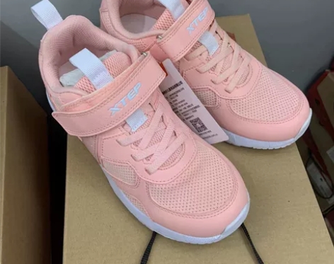 全新特步儿童运动鞋女童休闲鞋粉色35 36...