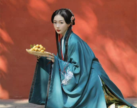 兰若庭 汉服 乘黄 明制 披风 绣花 大袖...