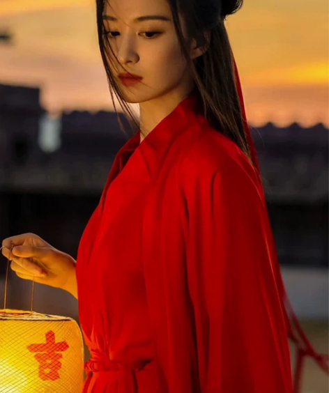 忆纱曼舞汉服 大红色女冬季正品原创中国风超...