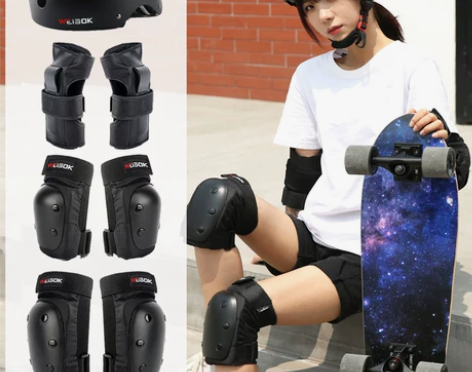 滑板护具套装轮滑头盔专业防护成人护膝儿童