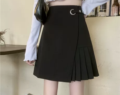 秋冬不规则遮肚高腰半身裙女胖mm韩版显瘦A...