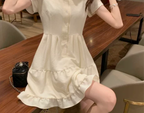 别致甜辣新年漂亮连衣裙女夏短袖裙子2022...