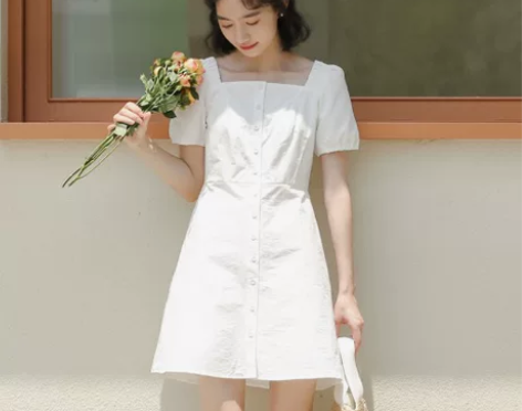 桔梗裙初恋裙森系小白裙女夏装2021新款法...