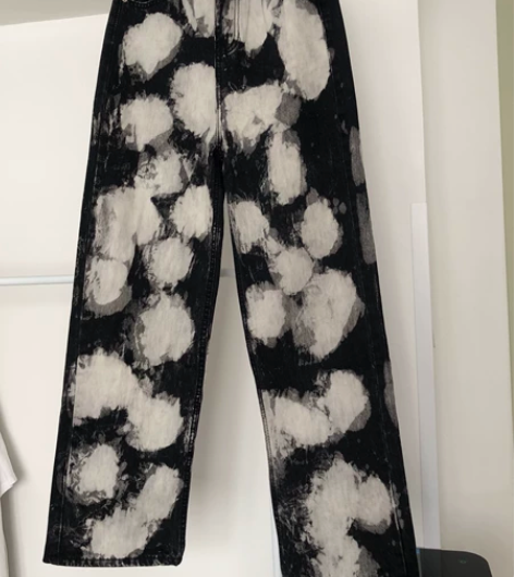 直筒拖地牛仔裤 腰围70左右 裤长108全...