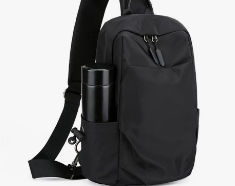 胸包男大容量斜挎包单肩包休闲胸前水杯包防水...