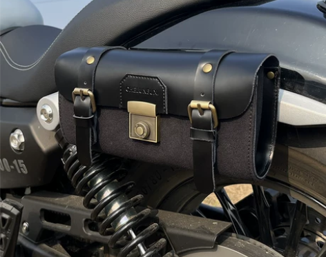 真皮复古摩托车边包哈雷金吉拉通用摩旅挂包侧...