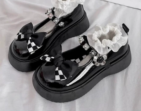 小皮鞋女日系jk制服鞋2022年夏季厚底蝴...