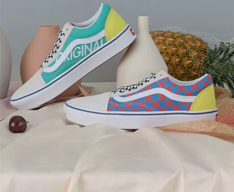 Vans范斯官方 彩色棋盘格鸳鸯色轻盈男鞋...