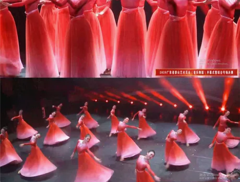 灯火里的中国盛开现代舞开场舞大摆裙成人伴