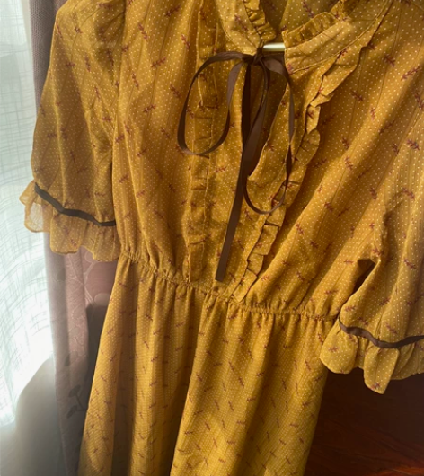 姜黄色日式风格小裙子 细节很多上身好看 感...