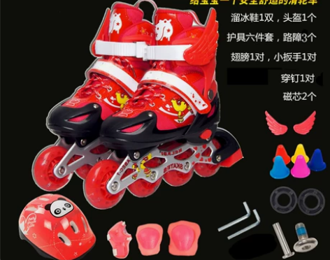 专柜米高溜冰鞋儿童初学者全套装男童女童轮滑...