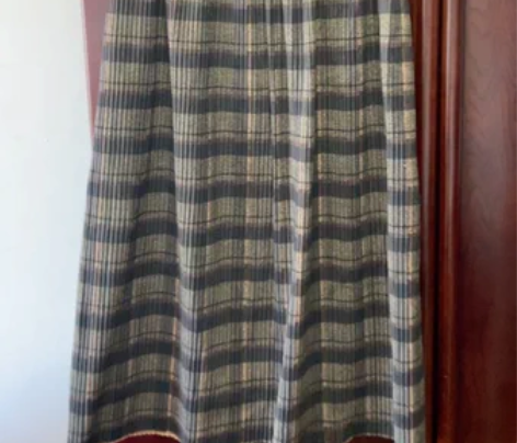 日系松紧腰格子半身裙女港风复古宽松休闲高腰...