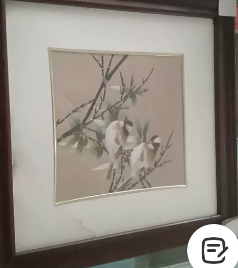 八十年代怀旧老苏绣画品如图早期装裱。 感兴...