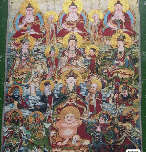 【亏钱转让】唐卡刺绣佛像 丝绸刺绣 金丝刺...