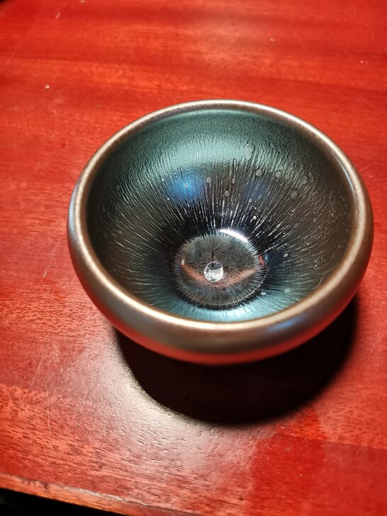 原矿釉敛口无足钵建盏，口径约8.2，高5....