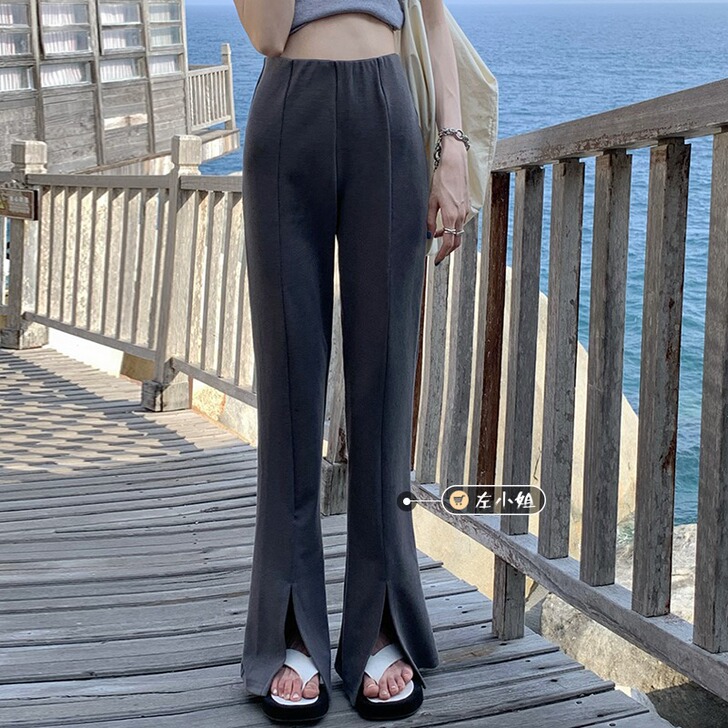 左小姐来了设计感显瘦休闲长裤松紧腰