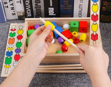 全新蒙台梭利智力串珠1-3岁儿童益智玩具三...