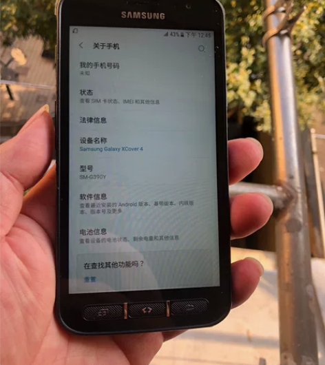 三星xcover 4 型号SM-G390y...