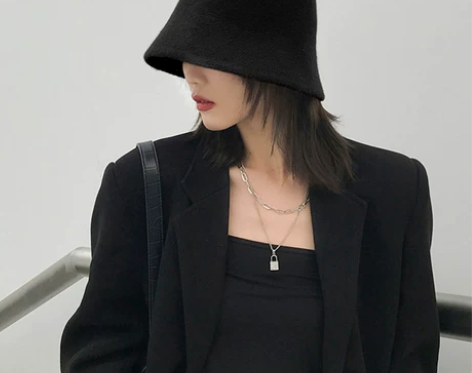 帽子女春秋季百搭羊毛呢水桶帽韩版潮日系钟型...