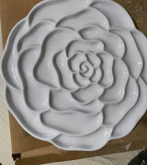 调色盘防瓷 花瓣纹陶瓷国画水彩海螺波浪纹长...