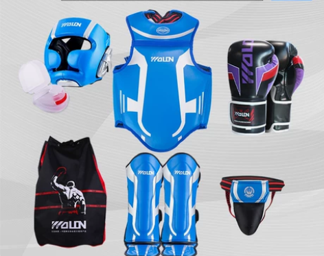 五龙散打护具全套散打套装成人儿童拳击训练护...