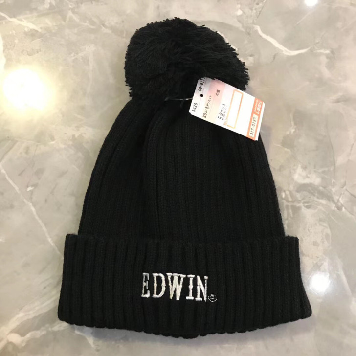 edwin刺绣款儿童针织帽适合头小的妹子和...