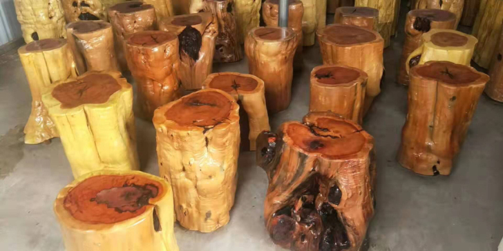 闲置全新枣木凳子库存出售枣木雷击木原木小块...